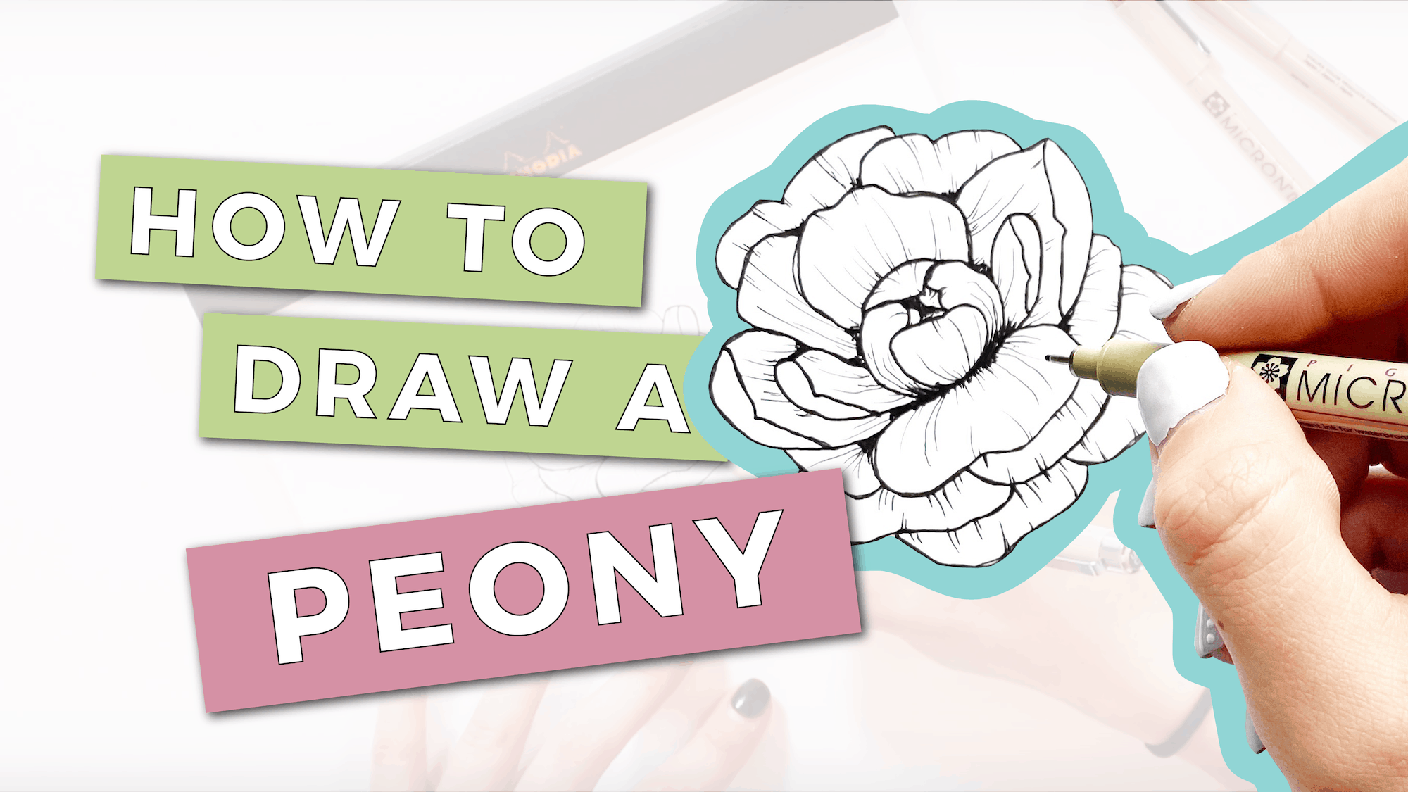 How to Draw a Peony: Step-by-Step Tutorial - The Happy Ever Crafter