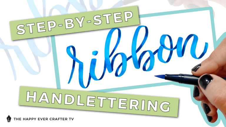 Hand Lettering Ribbon Easy Step-by-Step Ribbon Handlettering (with a free worksheet!) - The Happy ...