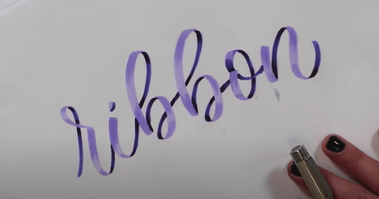 Descriptive Lettering Ribbon Step-by-Step Ribbon Handlettering (with a free worksheet!) - The Happy ...