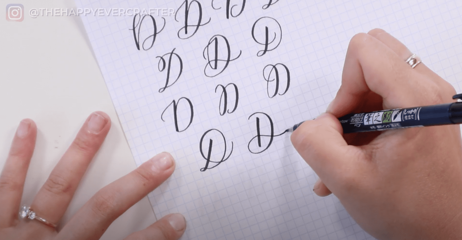 15 Ways To Write Letter D in Brush Calligraphy - The Happy Ever Crafter ...