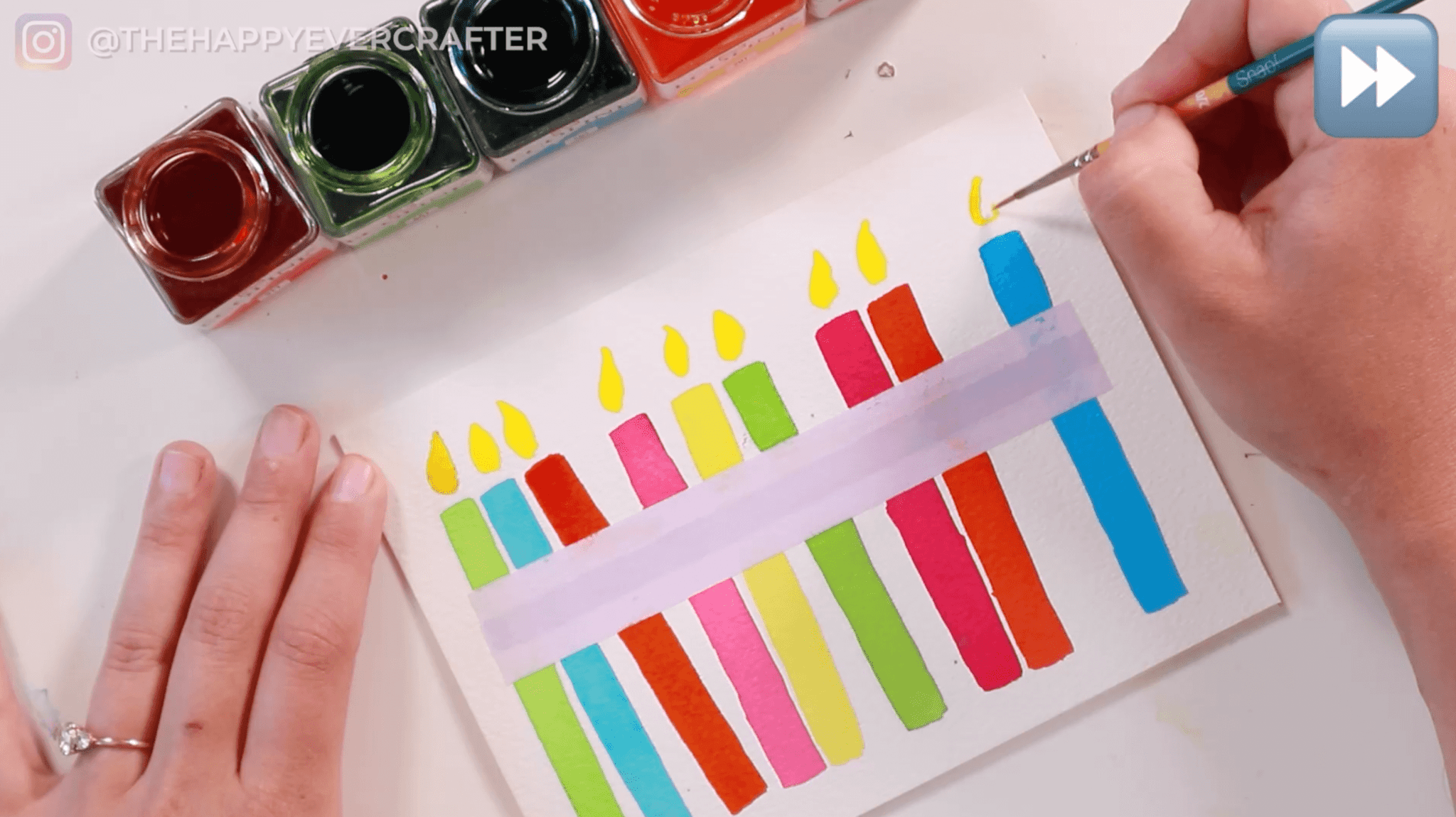 Easy DIY Watercolour Birthday Card - The Happy Ever Crafter Inc.