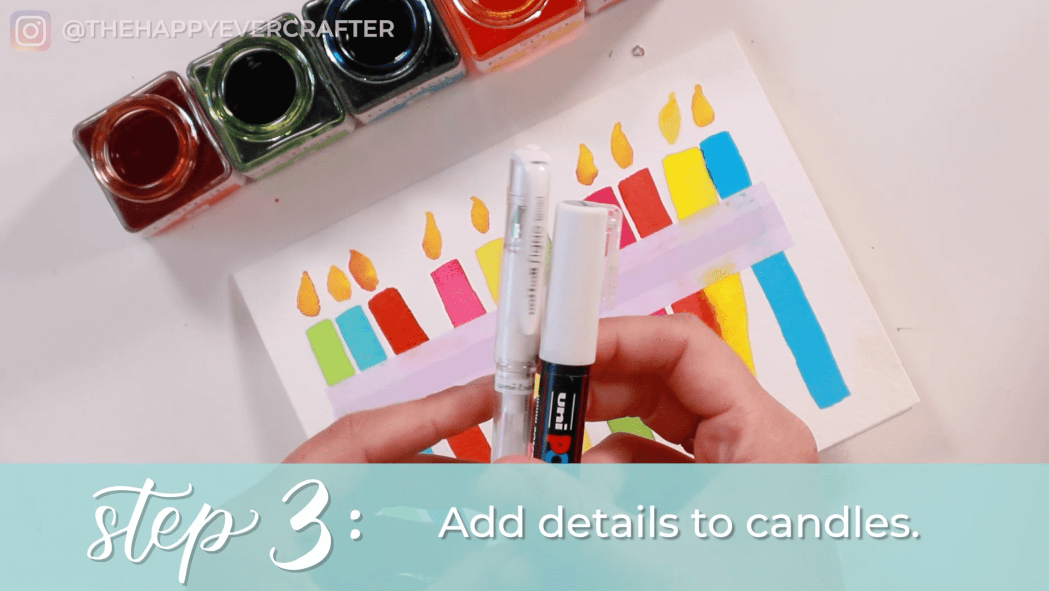 Easy DIY Watercolour Birthday Card - The Happy Ever Crafter Inc.
