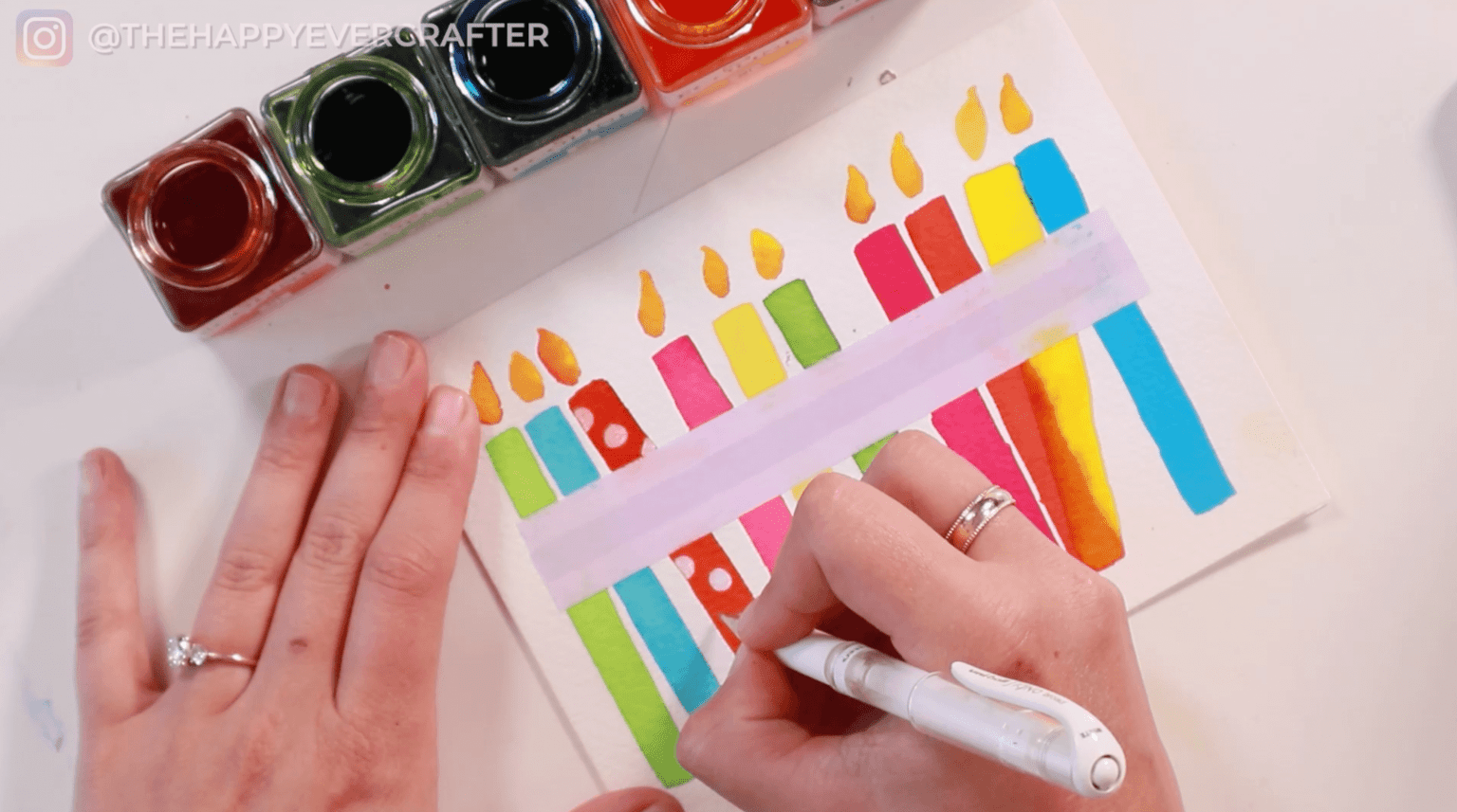 Easy DIY Watercolour Birthday Card - The Happy Ever Crafter Inc.