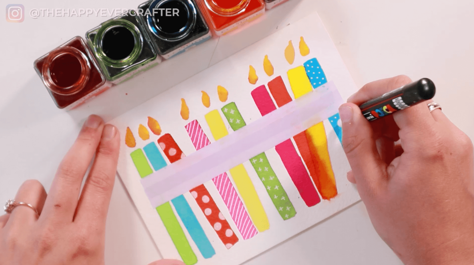 Easy DIY Watercolour Birthday Card - The Happy Ever Crafter Inc.