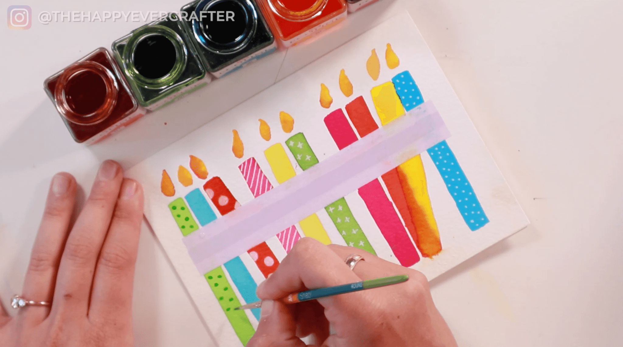 Easy DIY Watercolour Birthday Card - The Happy Ever Crafter Inc.